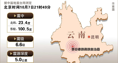 云南省普洱市景谷发生6.6级地震