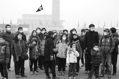 昨日，北京，戴着口罩的游客正在参观游览。拍者wyg