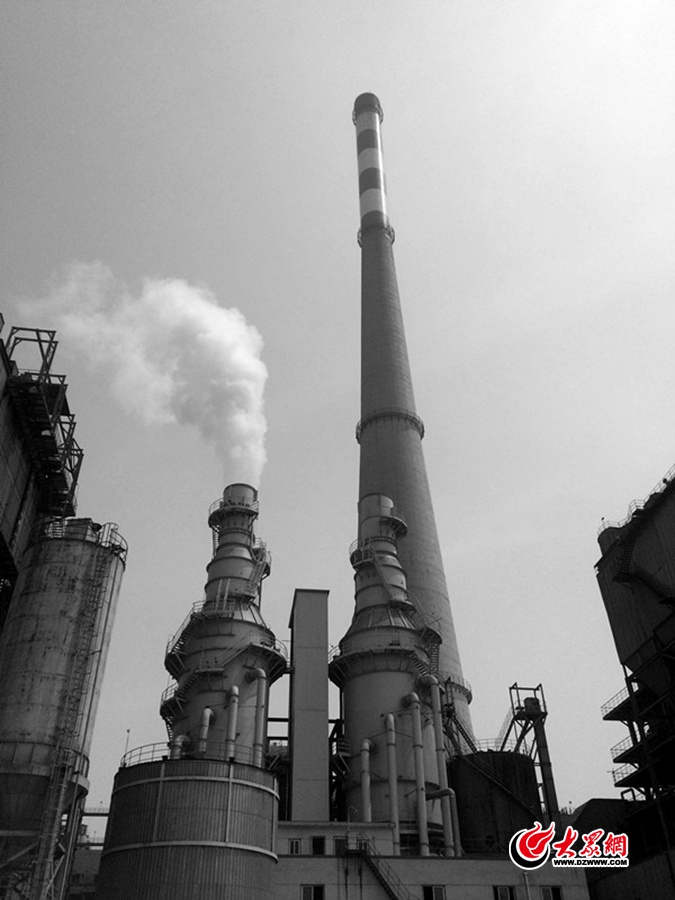1罗庄区热电厂的现代工业大烟筒并肩相望。.JPG