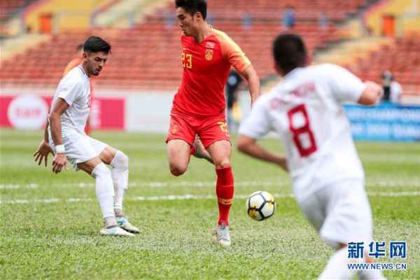 （体育）（8）足球——U23亚锦赛预选赛：中国国奥队胜菲律宾队