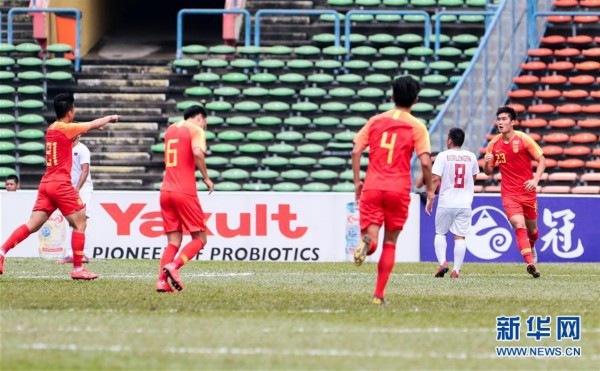 （体育）（10）足球——U23亚锦赛预选赛：中国国奥队胜菲律宾队