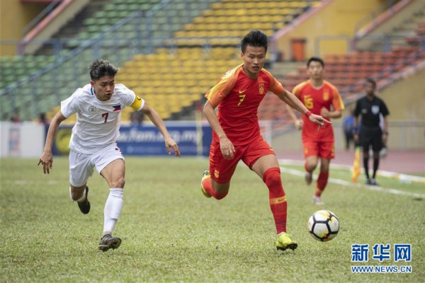 （体育）（12）足球——U23亚锦赛预选赛：中国国奥队胜菲律宾队