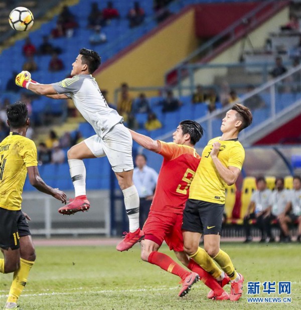 （体育）（10）足球——U23亚锦赛预选赛：中国国奥平马来西亚国奥