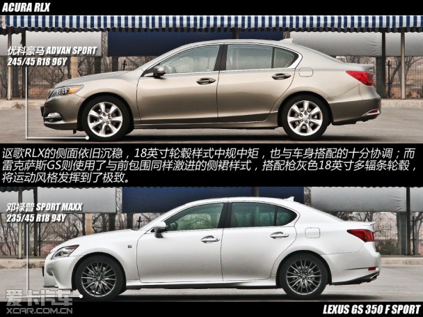 讴歌RLX静态对比雷克萨斯GS350 F Sport